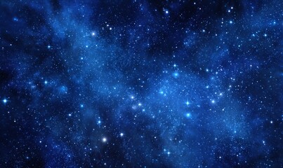 Deep Blue Cosmic Background with Sparkling Stars and Nebulae