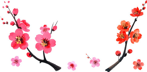 Naklejka premium Elegant pink floral frame with butterflies 