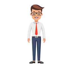 Business Man Standing Vector Illustration