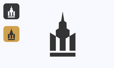 M Letter Building Logo Design Hotel Architecture Icon Template