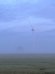 wind turbine in the fog