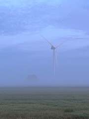 wind turbine in the fog