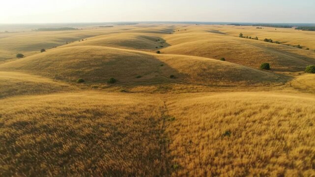 Golden grassland hillscape