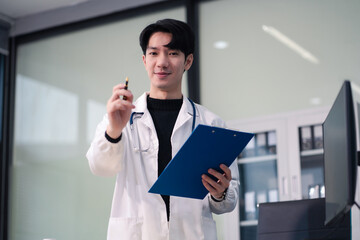 Successful medical doctor male. Health care.