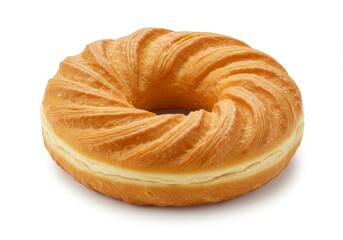 Delicious Crispy Donut Isolated on White Backdrop for Confectionery Concept