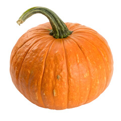 Obraz premium Single orange pumpkin isolated on transparent background