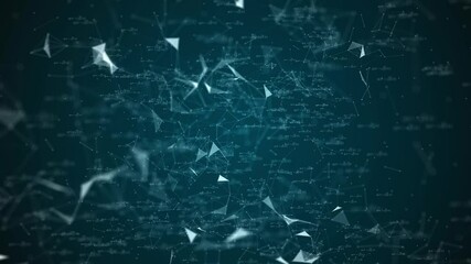 Math physics formulae math's equations plexus formulas. Science, technology Genetics biology, biotechnology, chemistry, science Futuristic abstract blue educational background triangles plexus lines. - Powered by Adobe