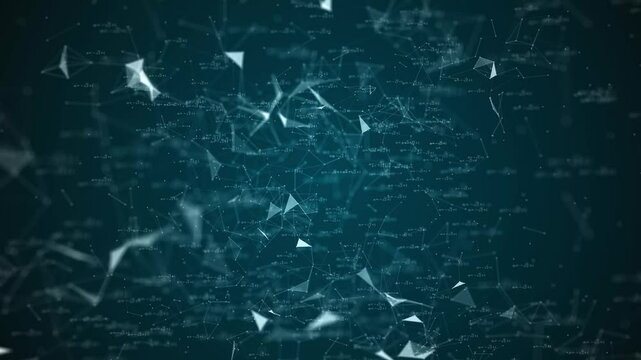 Math physics formulae math's equations plexus formulas. Science, technology Genetics biology, biotechnology, chemistry, science Futuristic abstract blue educational background triangles plexus lines. - Powered by Adobe