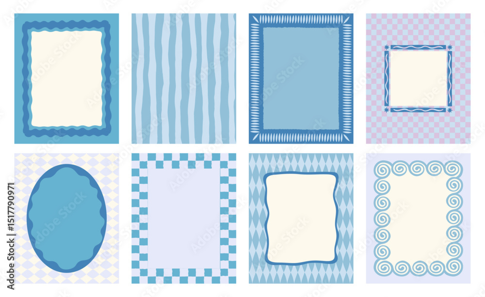 Poster vector set of hand drawn cut out style frames and borders - abstract design elements for wedding, bi