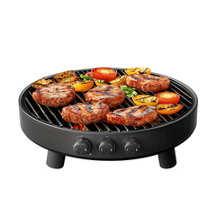 Backyard barbecue bliss with sizzling burgers grilled tomatoes and peaches on transparent background