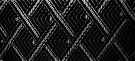 Abstract Geometric Pattern Black and Silver Interwoven Lines Design