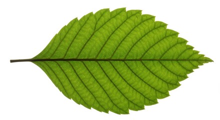 Fototapeta premium Translucent leaf showcasing intricate vein patterns against a white backdrop