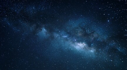 Naklejka premium Dark Blue Night Sky with Milky Way Galaxy and Starry Starfield