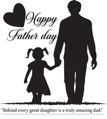 heartwarming father-daughter silhouette celebrating fatherhood with love and gratitude, perfect for father's day greetings