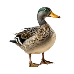 Obraz premium Mallard duck standing still isolated on transparent background, png