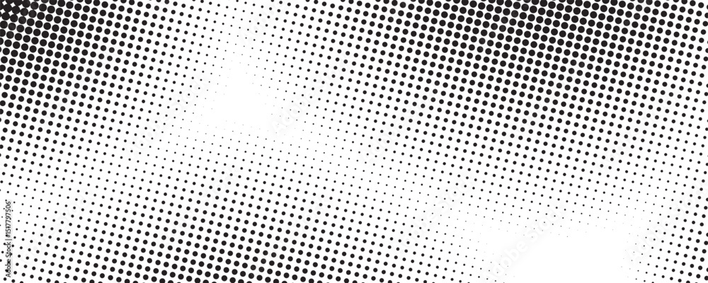 Leinwandbilder Dotted gradient halftone background. Horizontal seamless dots pattern in pop art style.