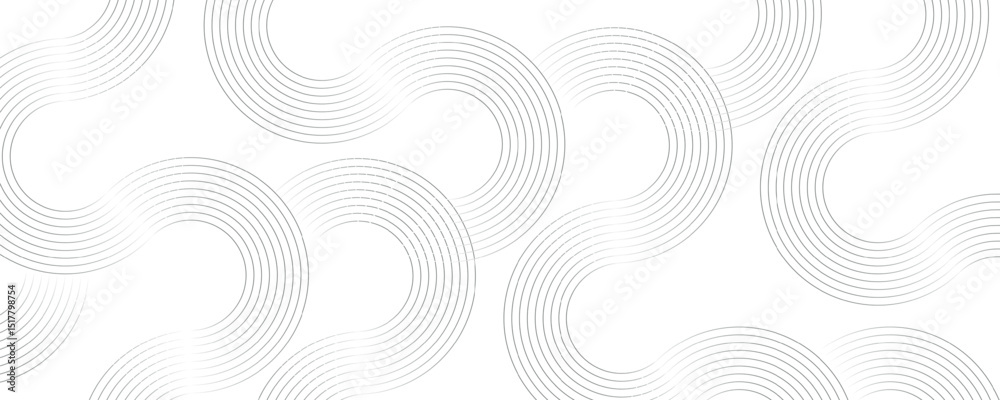 Leinwandbilder White abstract minimalist background with circle lines and dot pattern. Abstract background gray circle neomorphism, design element