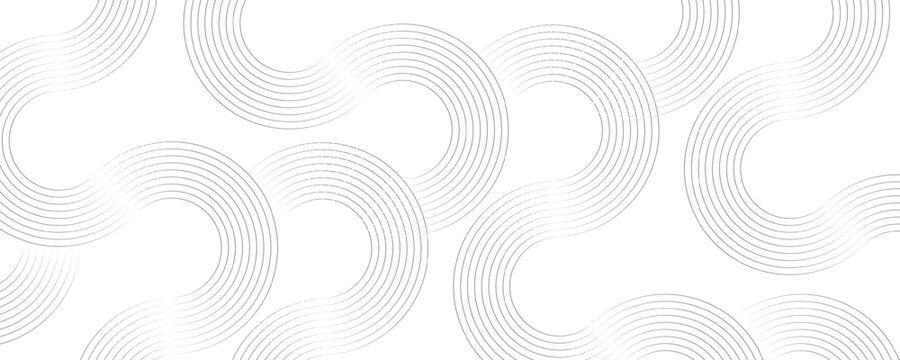 White abstract minimalist background with circle lines and dot pattern. Abstract background gray circle neomorphism, design element