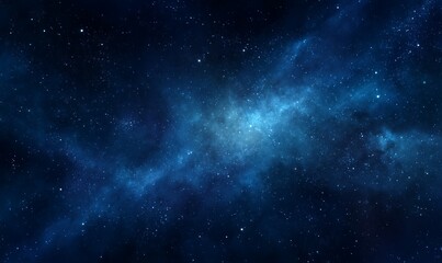 Dark Blue Nebula and Starry Night Sky