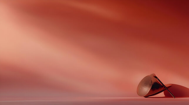 Abstract Metallic Object Display Under Soft Light