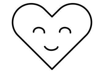 笑顔のハートマークアイコン