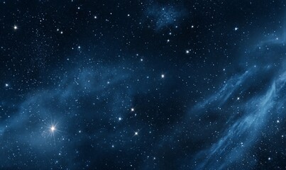 Obraz premium Dark Blue Night Sky with Distant Stars and Nebulae