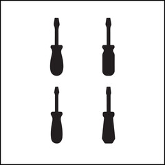 Naklejka premium Screwdriver silhouettes vector bundle