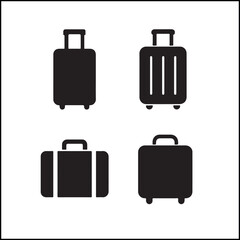 Variant suitcase silhouettes vector bundle