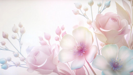 Fototapeta premium Delicate Floral Design in Soft Pastel Colors