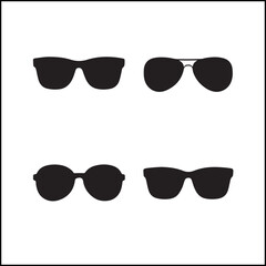 Sunglasses silhouettes vector set