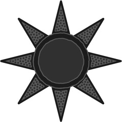 antique sun illustration; vintage solar depiction