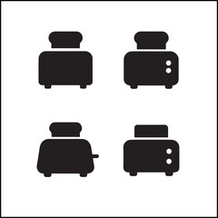 Toaster silhouettes vector set