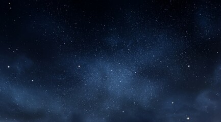 Dark Blue Night Sky with Twinkling Stars and Nebulae
