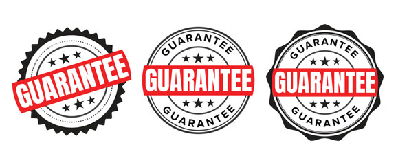 Obraz premium Guarantee Stamp Vector Set - Bold Quality Assurance Badges