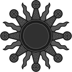 Fototapeta premium antique sun illustration; vintage solar depiction