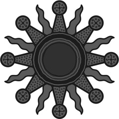 Fototapeta premium antique sun illustration; vintage solar depiction