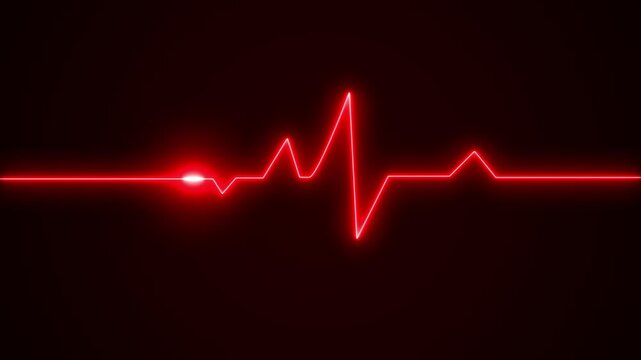 Heart Beating Animation. Heart Rate Glowing Lines. Heart Pumping. Glowing Heartbeat line icon animation. shows lines. Cardiogram, heart pulse electric neon line color animation. neon heartbeat display