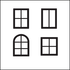 Window silhouettes vector set