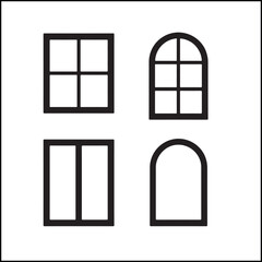 Variant window silhouettes vector set