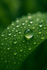water drops on green leaf