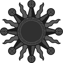 Fototapeta premium antique sun illustration; vintage solar depiction