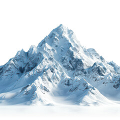 Obraz premium A snowy mountain landscape isolated on transparent background, png