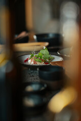 Restaurant kitchen, dishes and food preparations