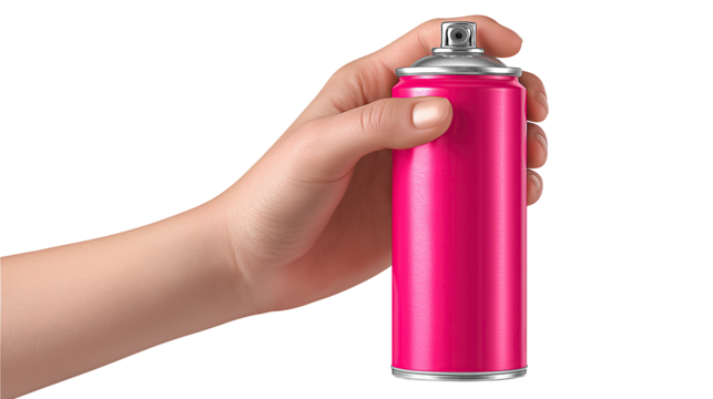 Hand Holding Spray Paint Can – Urban Art and Creativity Concept Isolated on Transparent Background