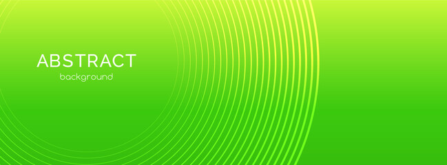 Green gradient abstract banner template. Vector circles minimal background for presentations, party events, web header