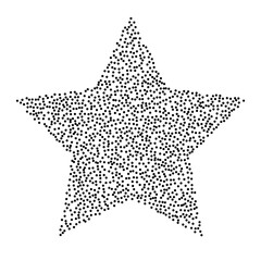 Stipple dotted star shape. Vector grainy noise textured star sign design element
