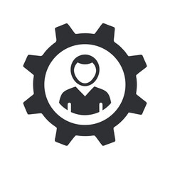 solid monochrome vector icon of a human figure