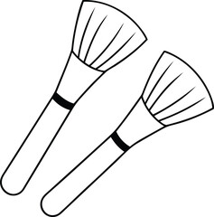 Creative makeup brushes graphics resource, makeup brushes silhouette vector art, makeup brushes line art vector graphics design