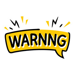 Bold warning text label with modern styling on transparent background for web and graphic design