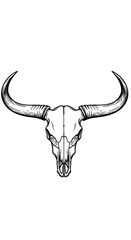 Intricate Linework: Bull Skull Illustration